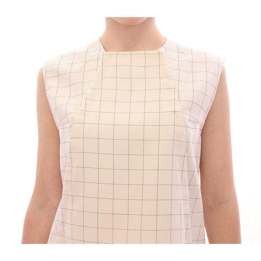 White Cotton Checkered Shirt Top - coffeewithmee2