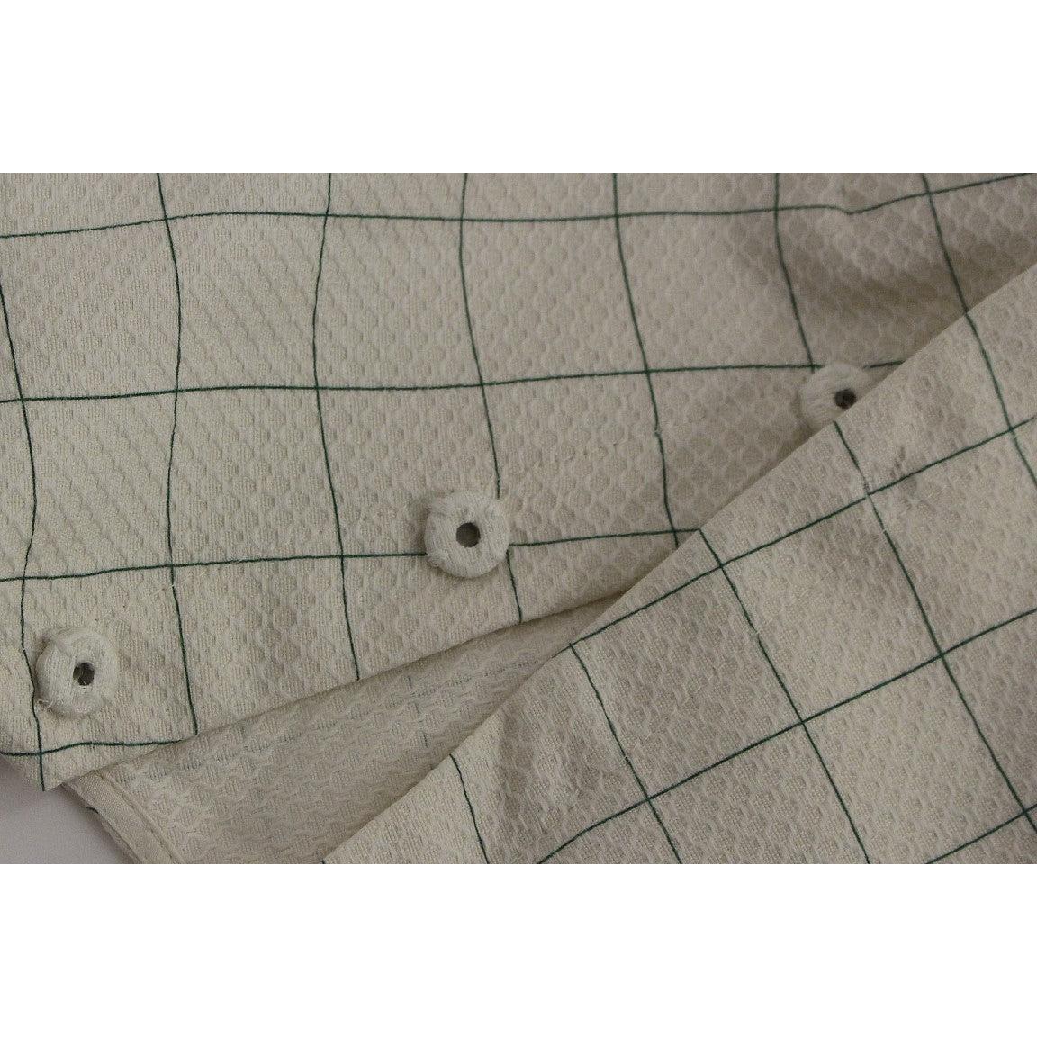 White Cotton Checkered Shirt Top - coffeewithmee2