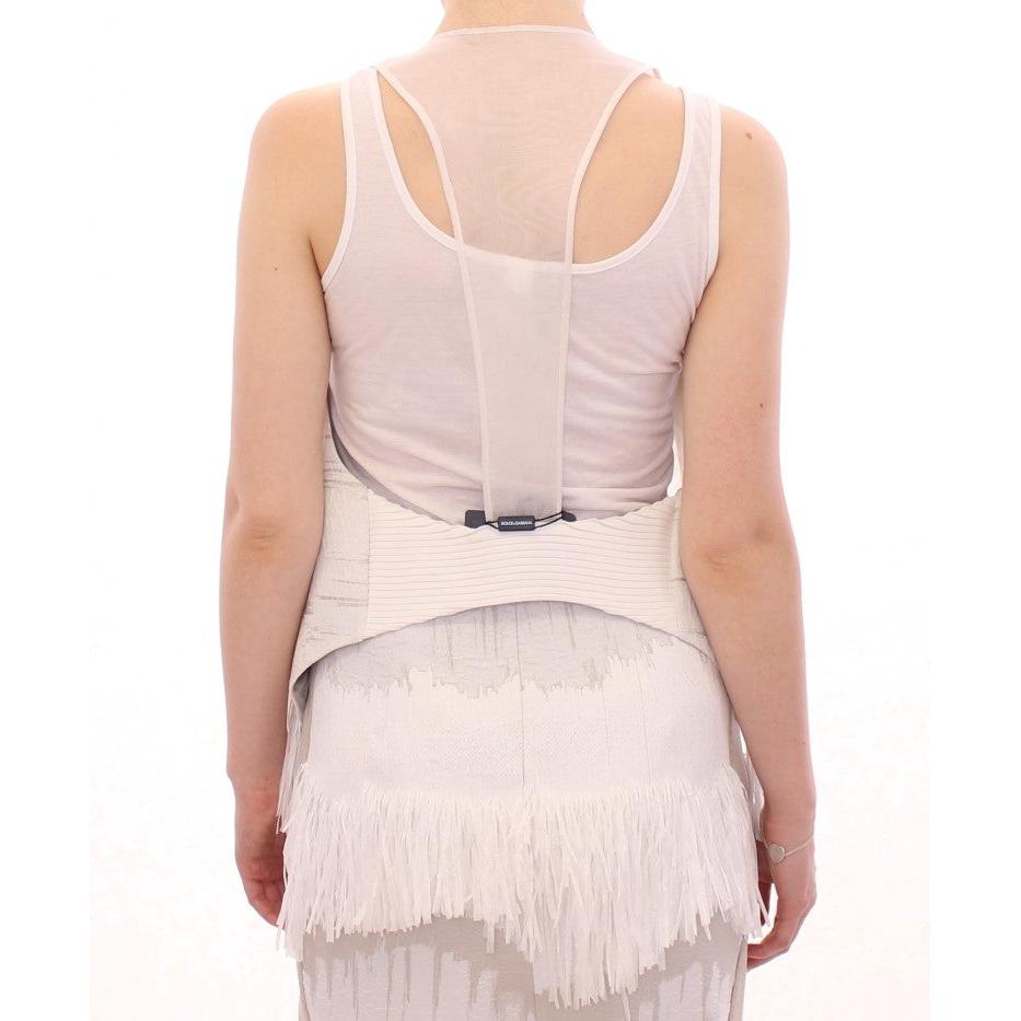 White Lashes Open Back Vest Jacket - coffeewithmee2