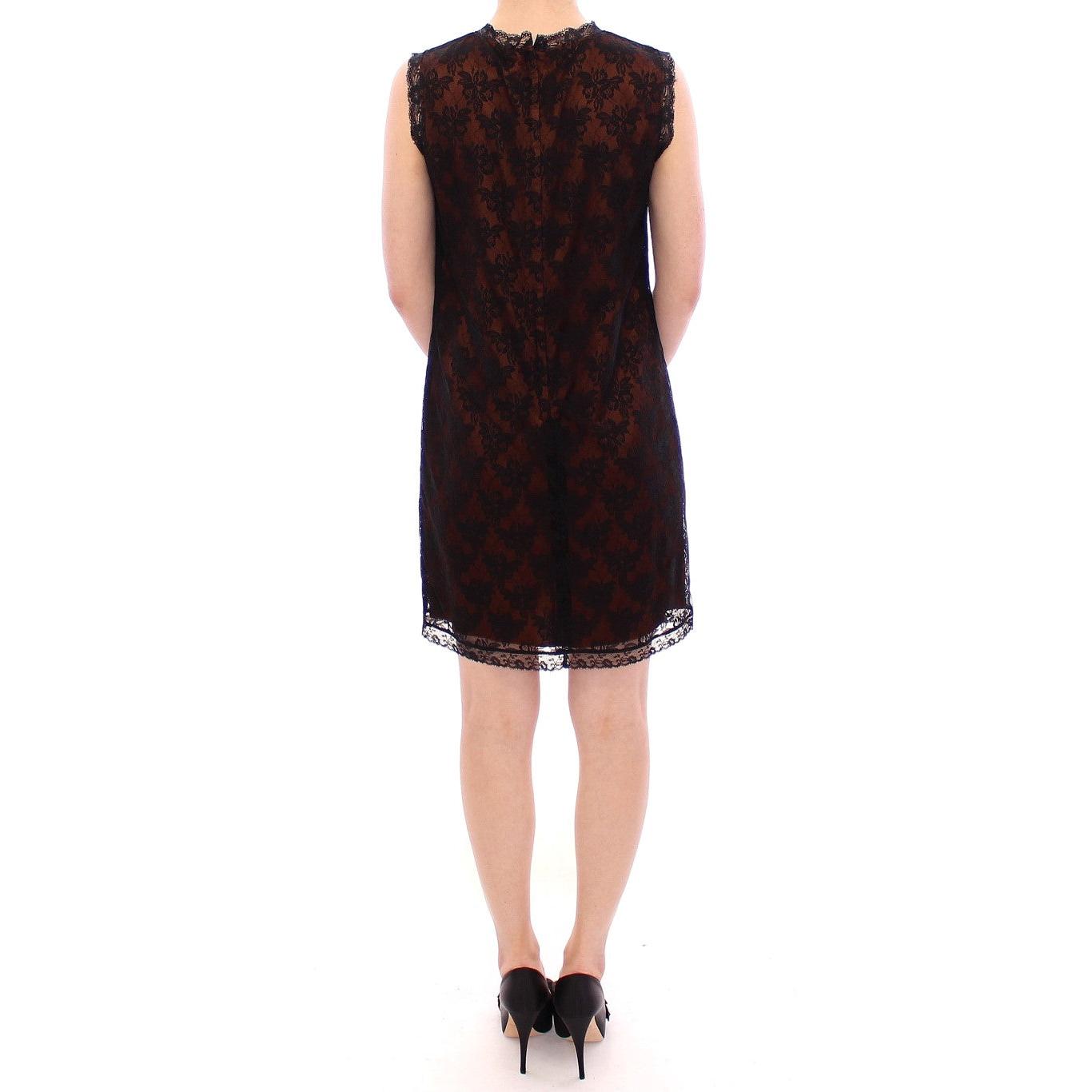 Orange floral lace shift dress - coffeewithmee2