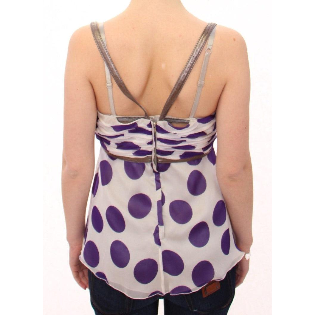 White Purple Silk Lace Blouse - coffeewithmee2