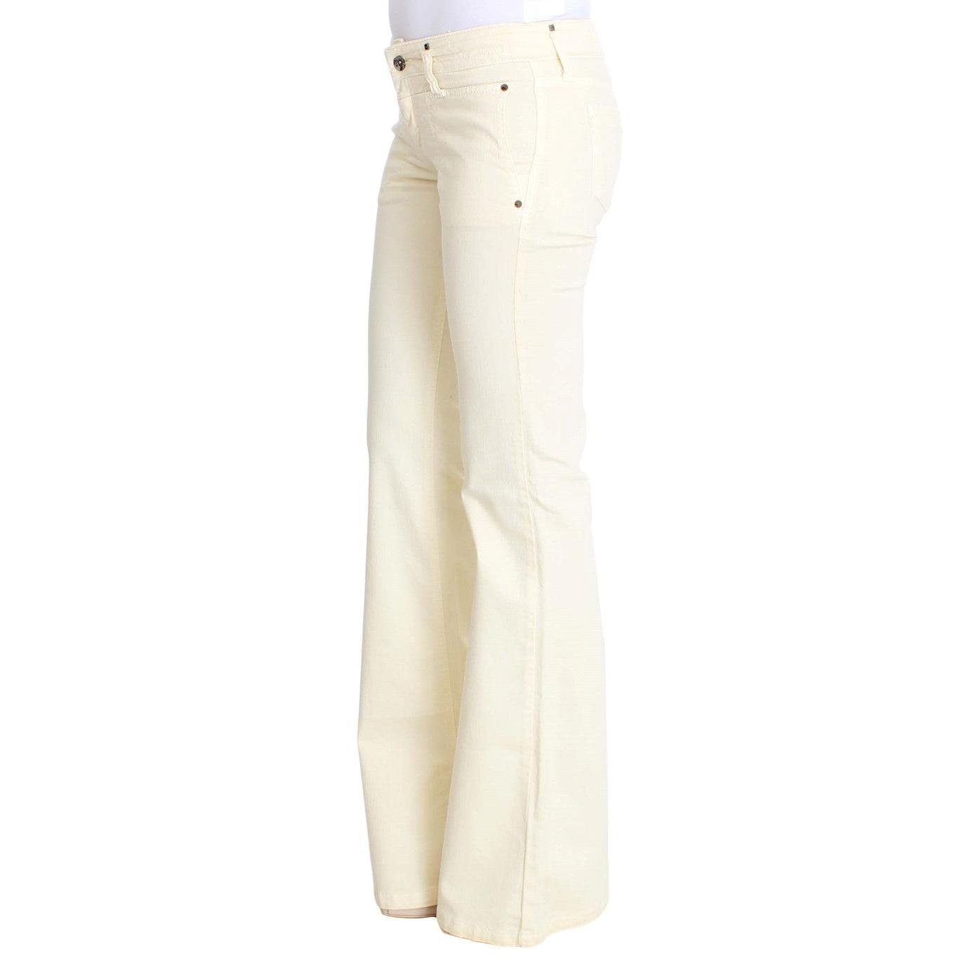 White Cotton Stretch Flare Jeans - coffeewithmee2