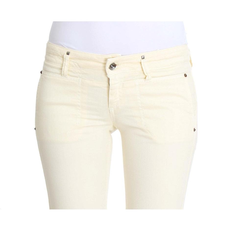 White Cotton Stretch Flare Jeans - coffeewithmee2