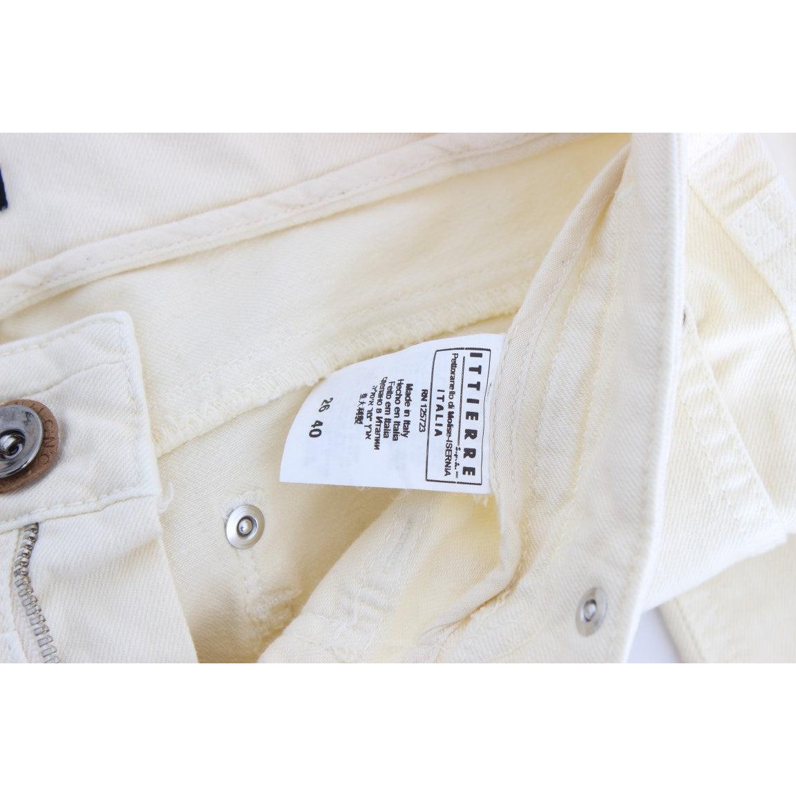 White Cotton Stretch Flare Jeans - coffeewithmee2