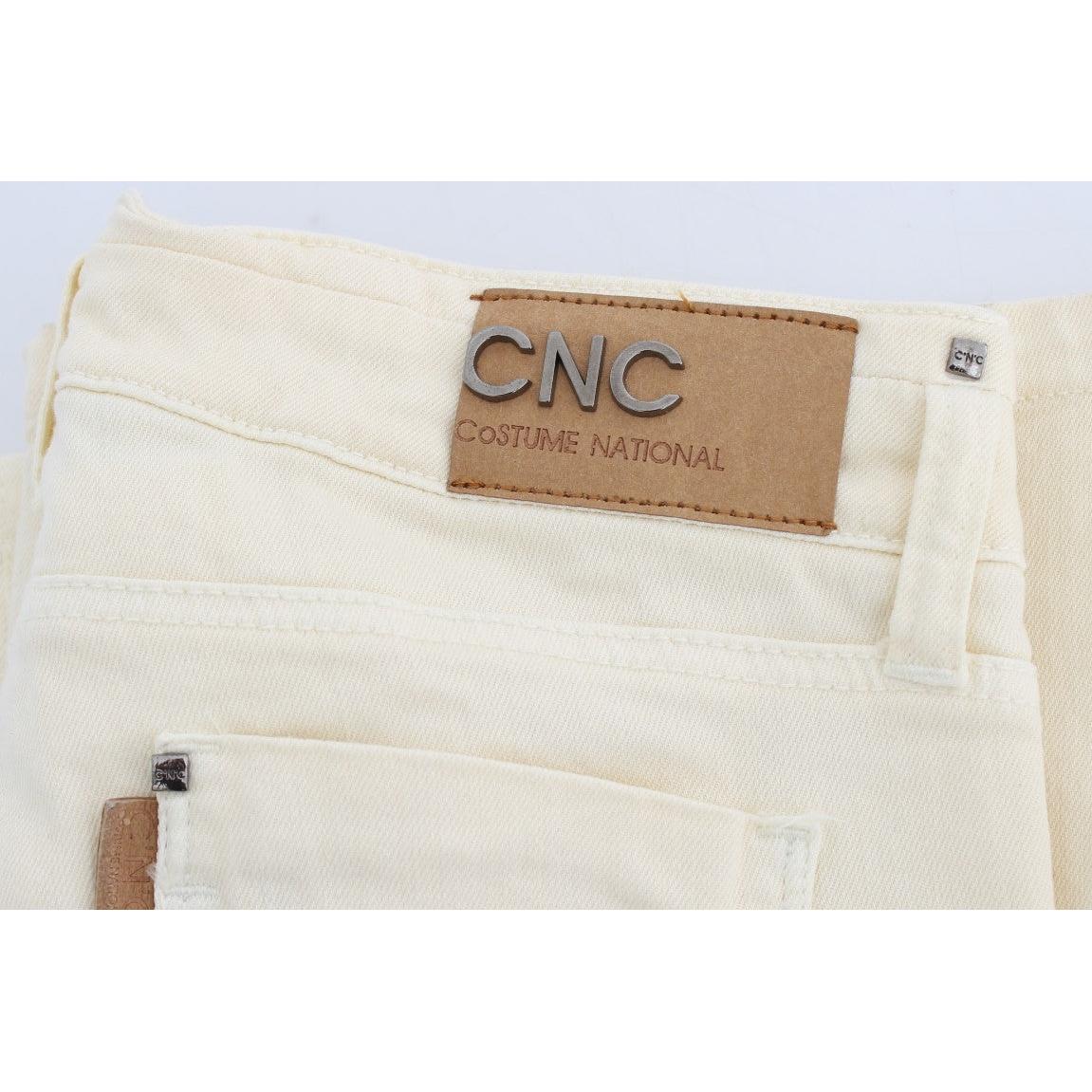 White Cotton Stretch Flare Jeans - coffeewithmee2