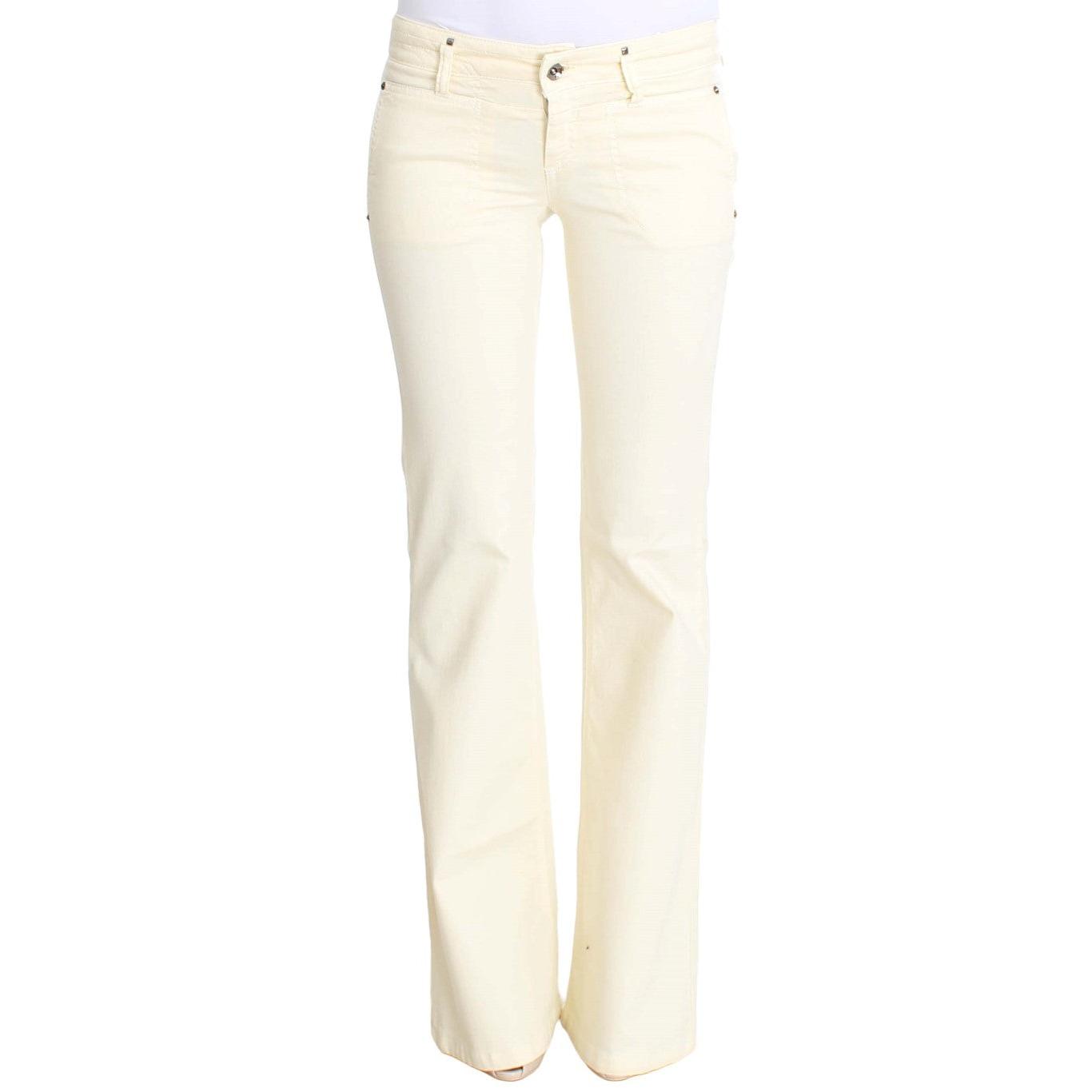White Cotton Stretch Flare Jeans - coffeewithmee2