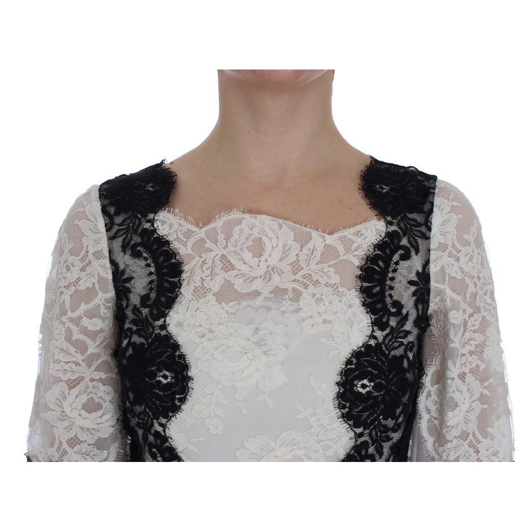 White Floral Lace Full Length Gown Dress - coffeewithmee2