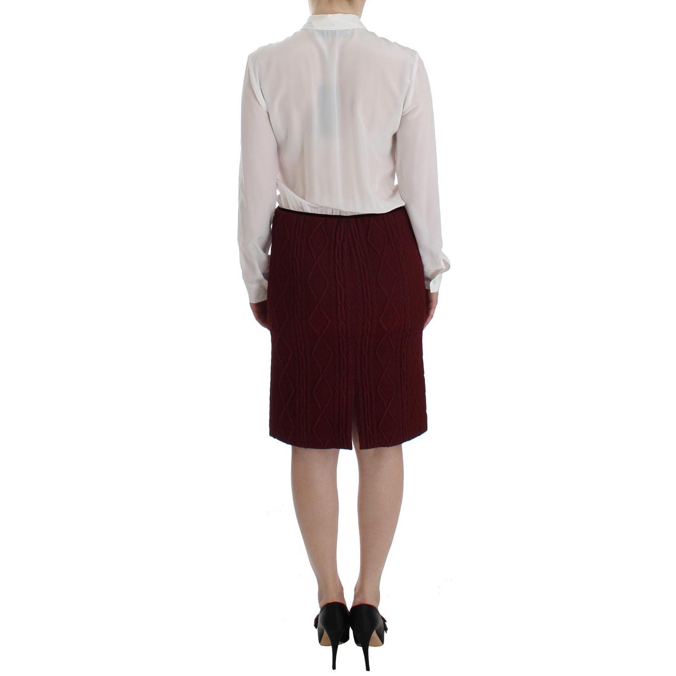 White Red Shirt Long Sleeve Wool Dress - coffeewithmee2