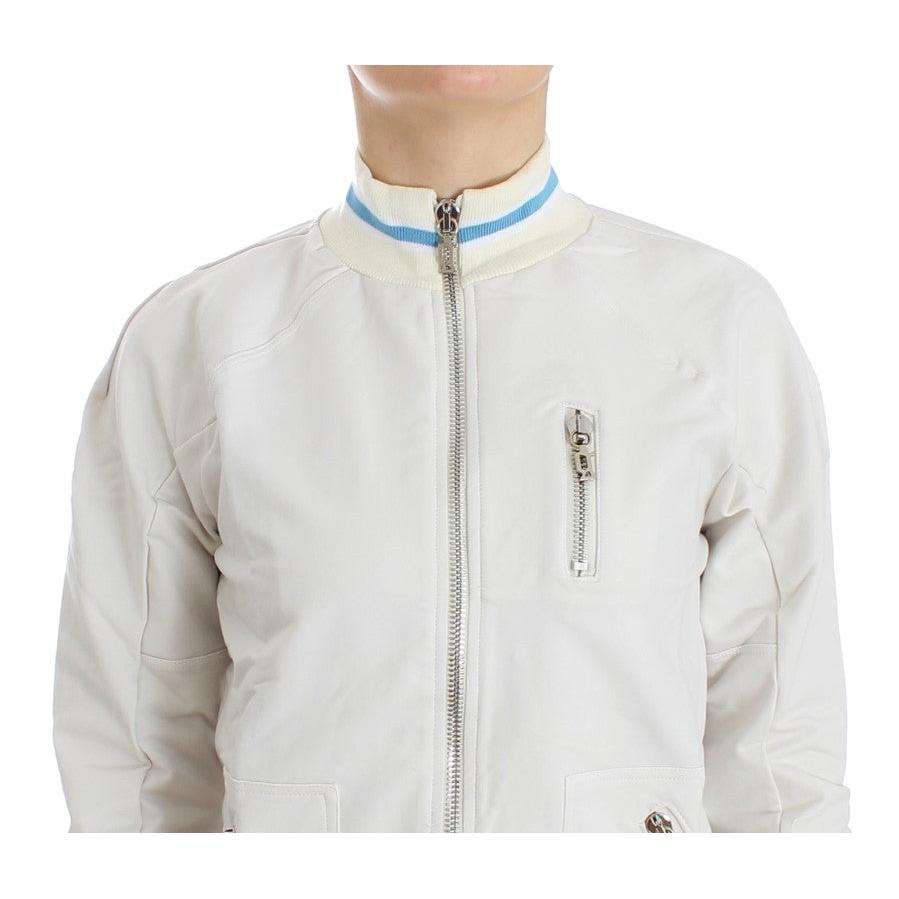 White Mock Zip Cardigan Sweatshirt Sweater - coffeewithmee2