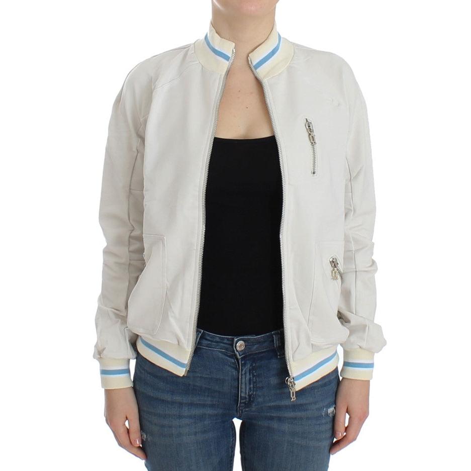White Mock Zip Cardigan Sweatshirt Sweater - coffeewithmee2
