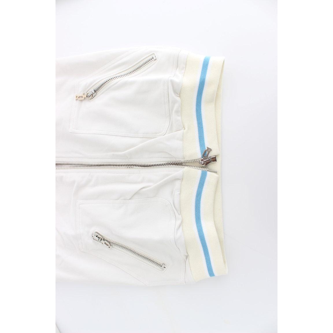 White Mock Zip Cardigan Sweatshirt Sweater - coffeewithmee2