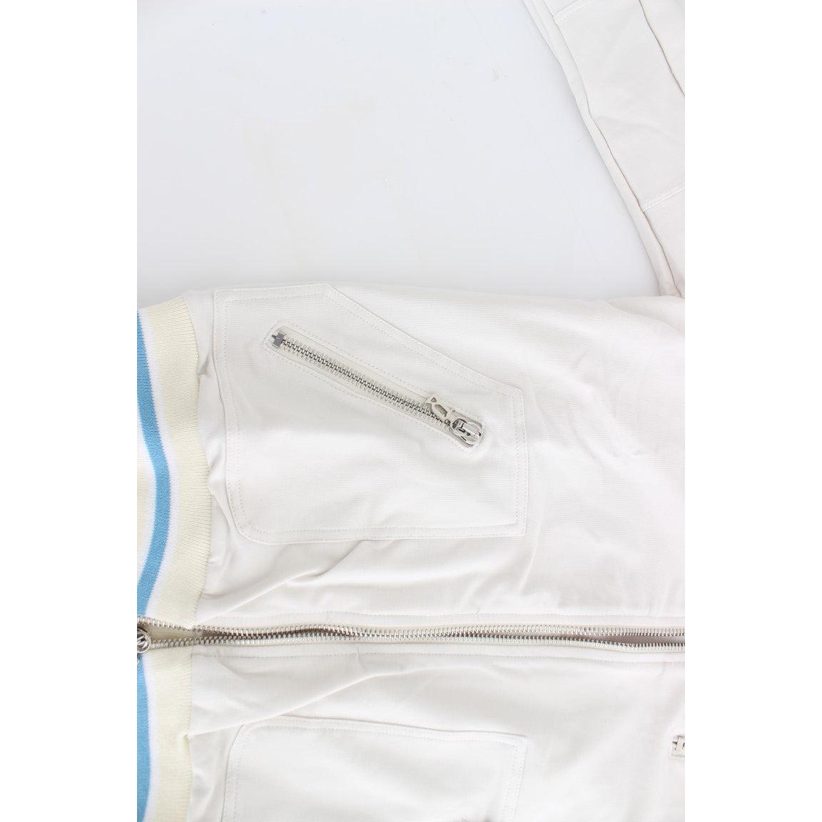 White Mock Zip Cardigan Sweatshirt Sweater - coffeewithmee2
