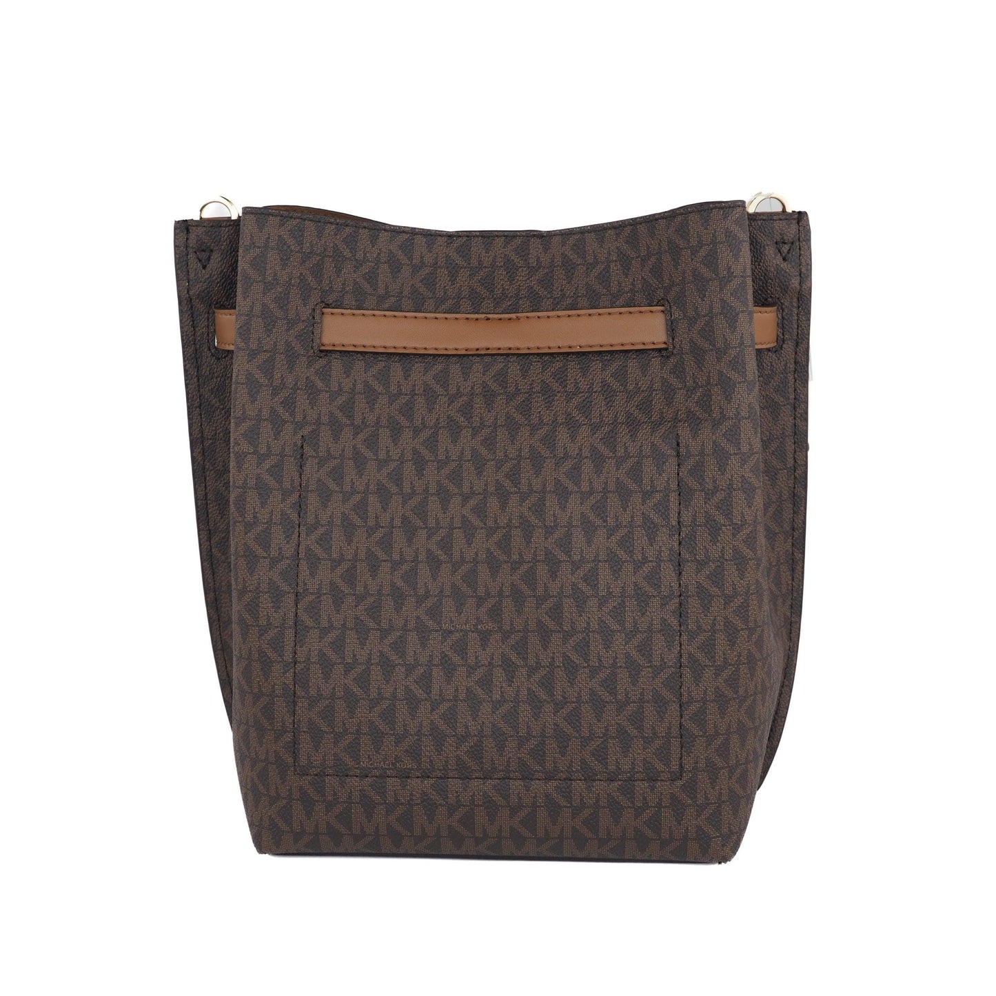 Emilia Small Signature PVC Bucket Bag Messenger Handbag (Brown Signature) - coffeewithmee2