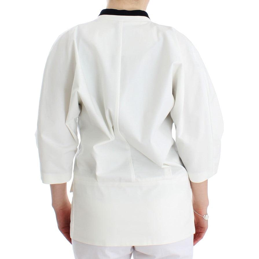 White Cotton Blend Oversized Blazer Jacket - coffeewithmee2