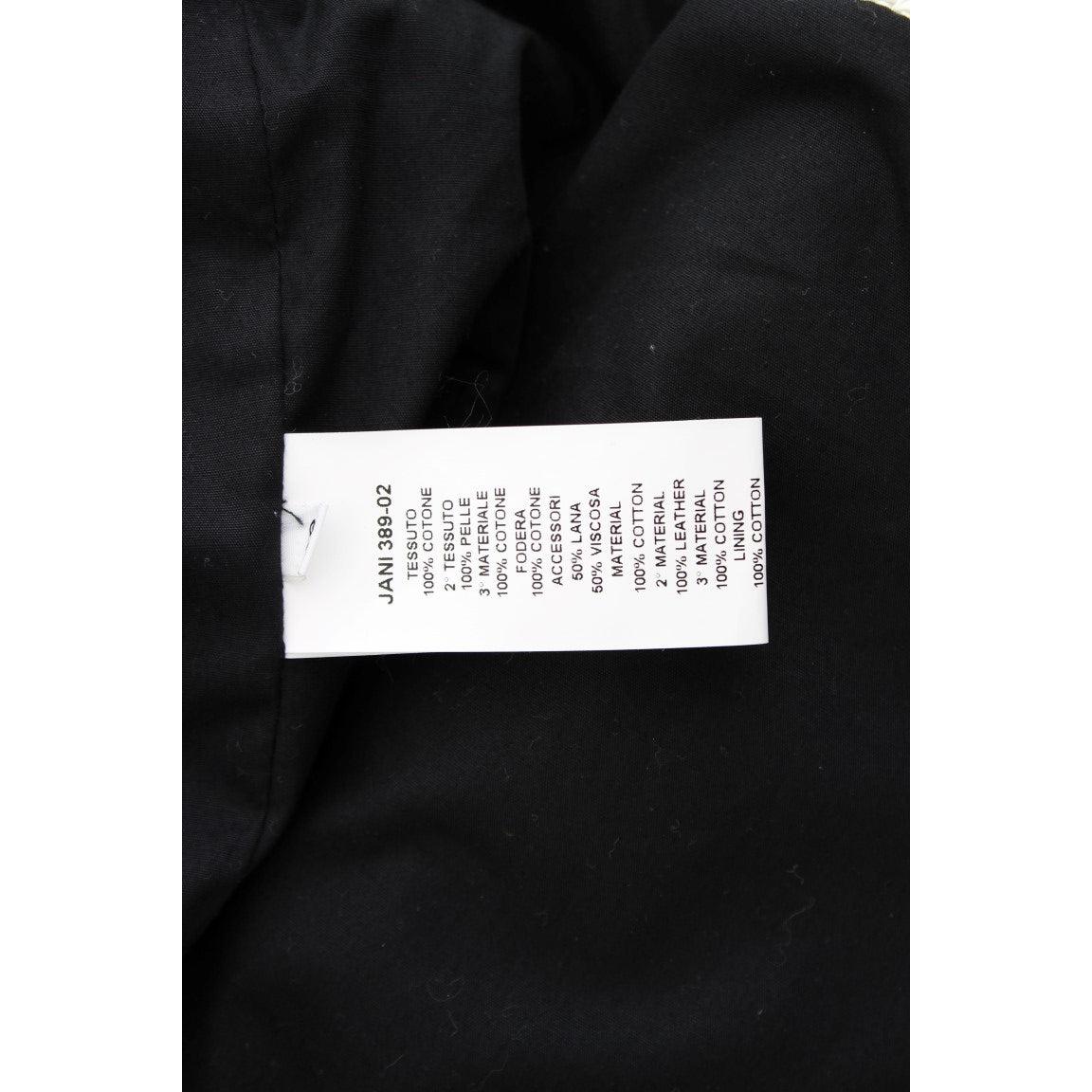 White Black Cropped Leather Jacket - coffeewithmee2