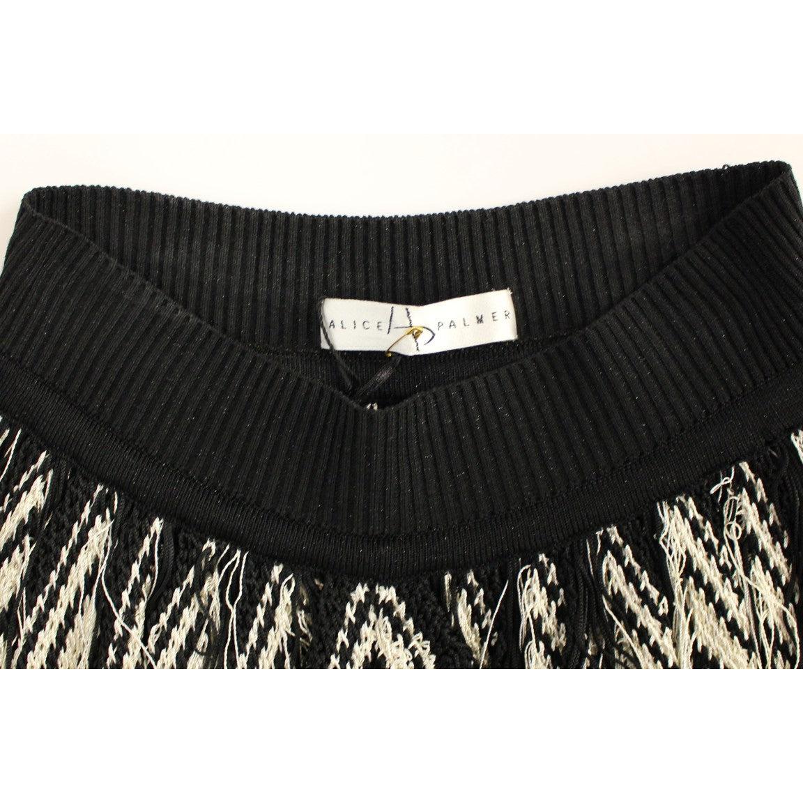 White Black Knitted Assymetrical Skirt - coffeewithmee2
