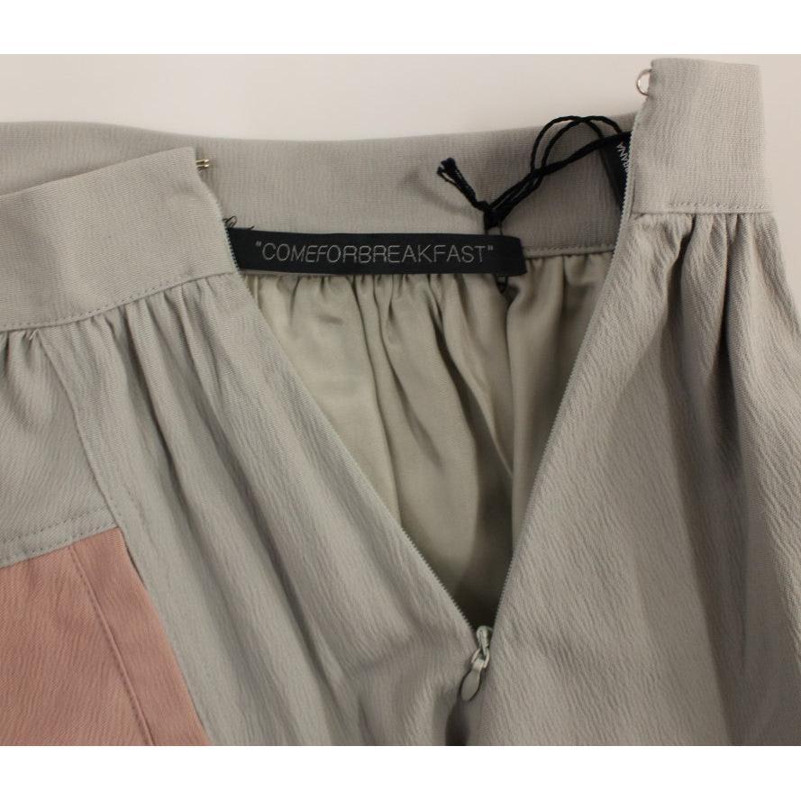 Pink Gray Mini Short Pleated Skirt - coffeewithmee2