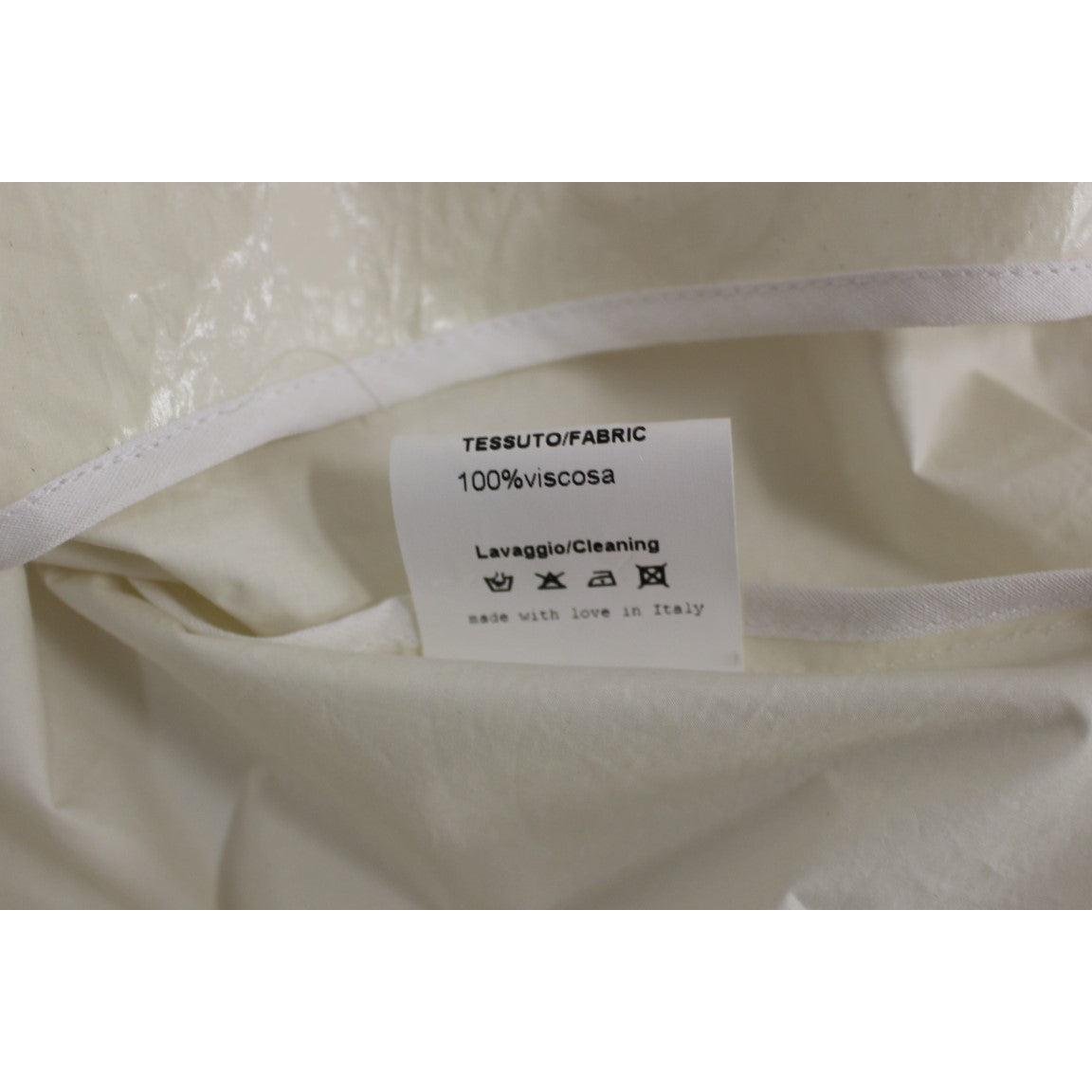 White Viscose Button Front Jacket Coat Trench - coffeewithmee2