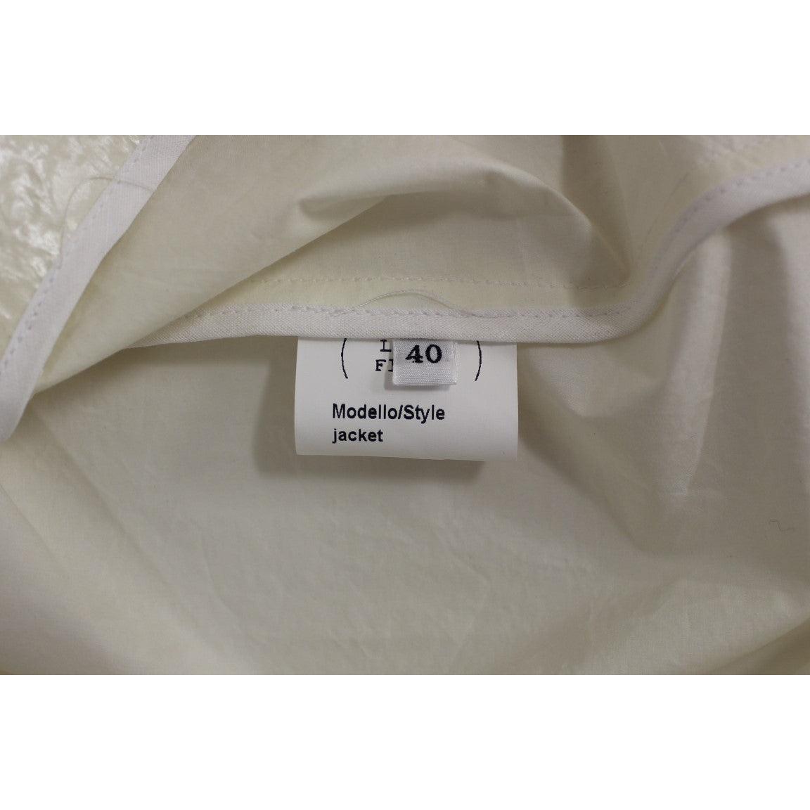 White Viscose Button Front Jacket Coat Trench - coffeewithmee2