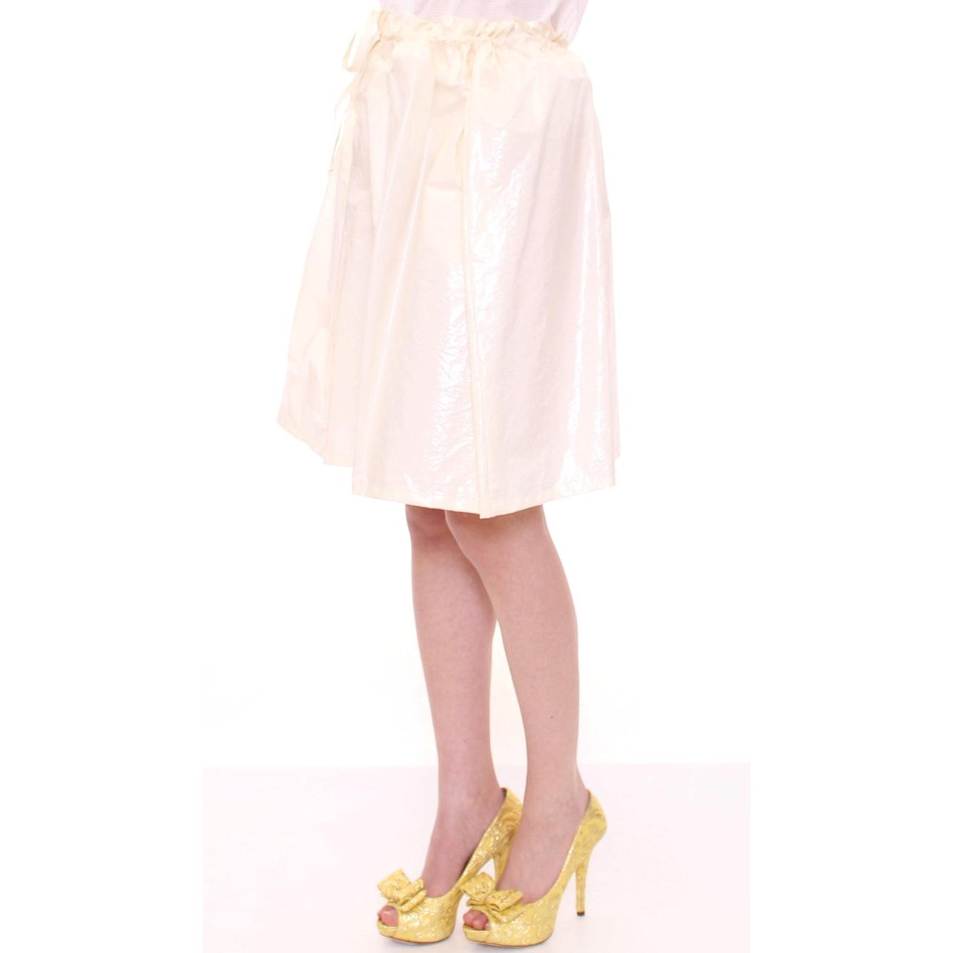 White Above-Knee Stretch Waist Strap Skirt - coffeewithmee2