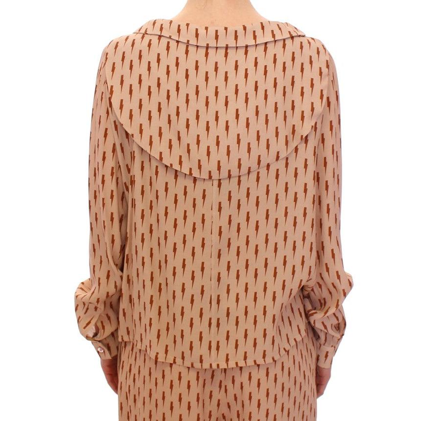 Pink Long Sleeve Button Front Blouse Shirt - coffeewithmee2