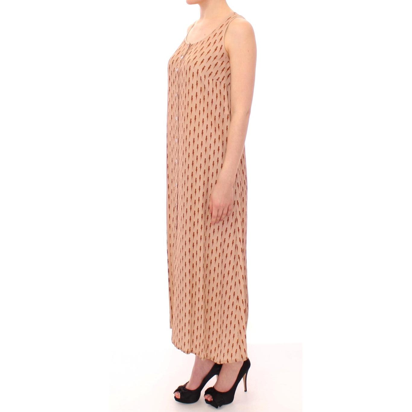 Pink Long Button Front Sleeveless Dress - coffeewithmee2