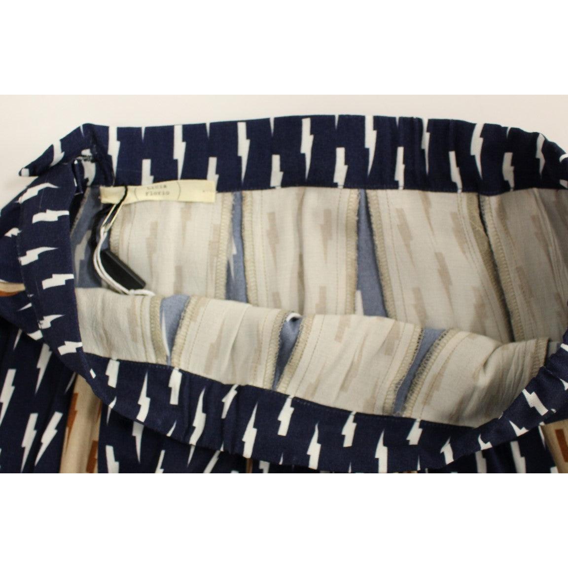 Blue Pink Below Knee Full Skirt - coffeewithmee2