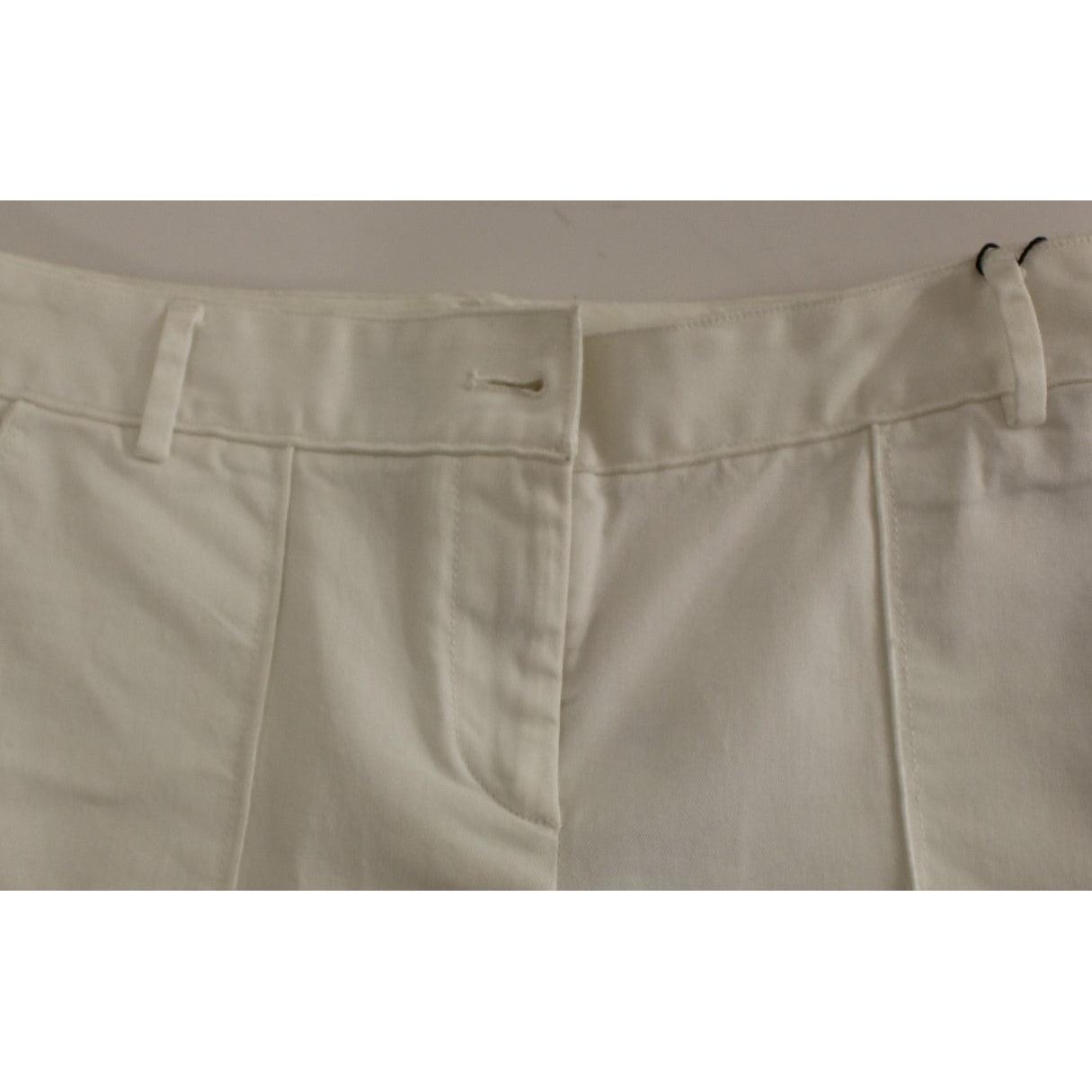 White Cotton Cropped Cargo Pants - coffeewithmee2