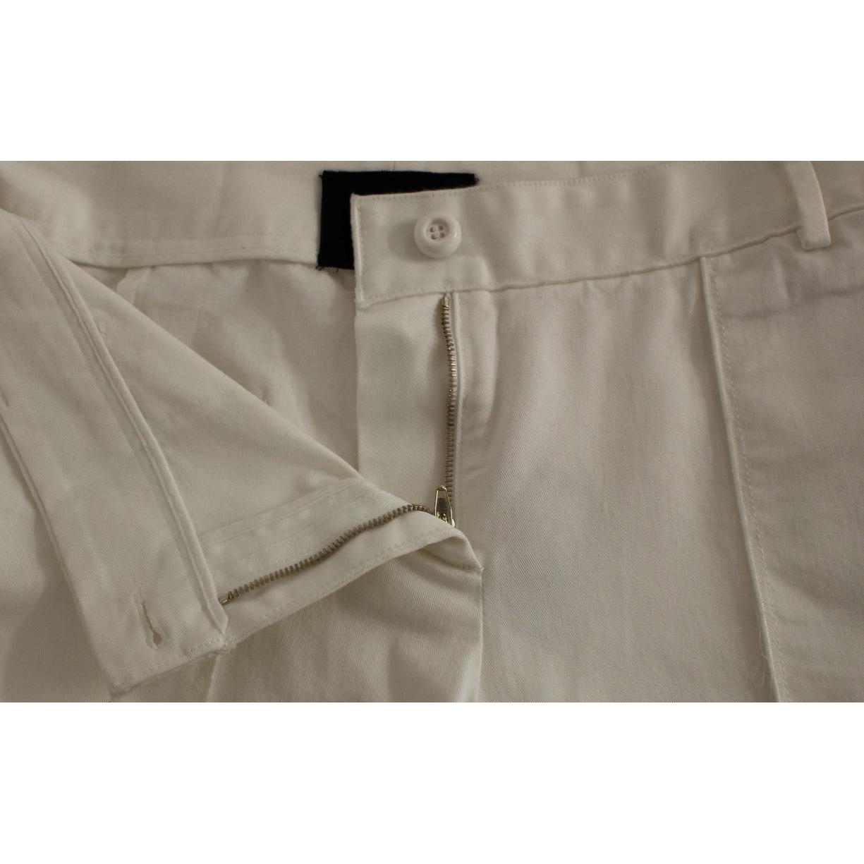 White Cotton Cropped Cargo Pants - coffeewithmee2