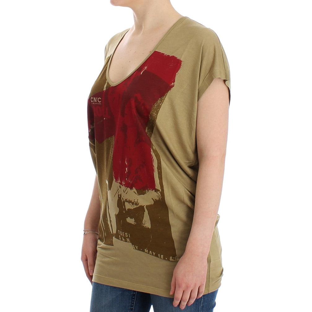 Green print shortsleeve t-shirt - coffeewithmee2