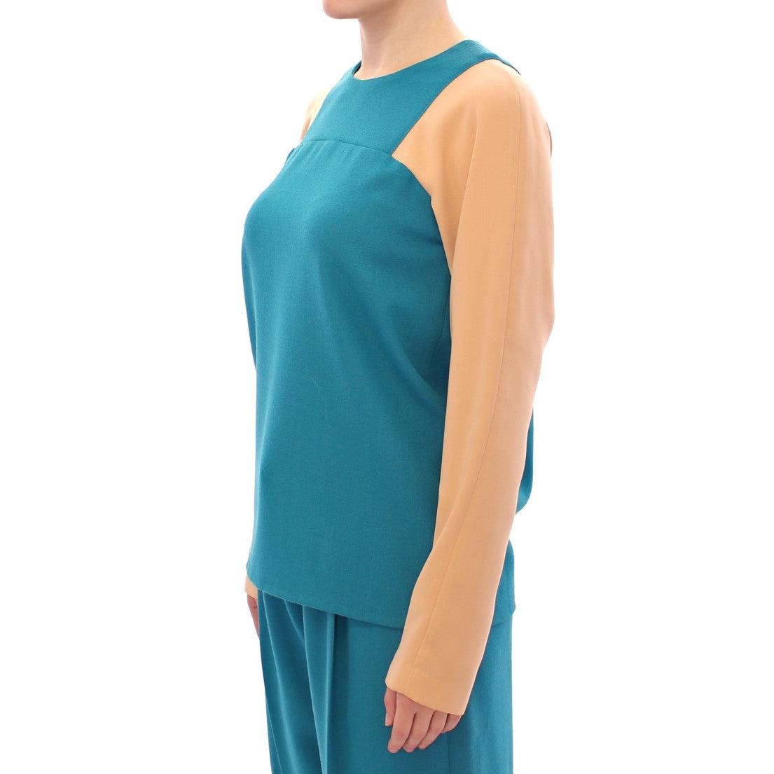 Blue crewneck wool sweater - coffeewithmee2