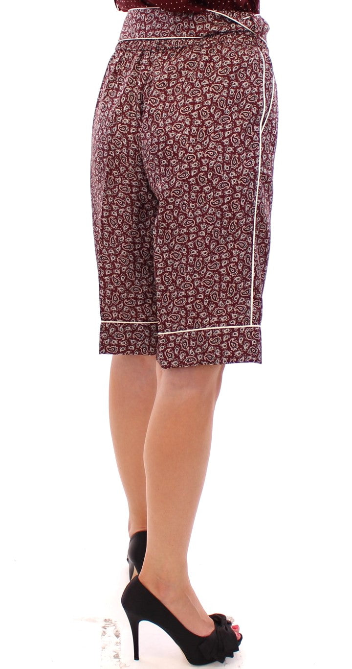 Red PAJAMA silk shorts - coffeewithmee2