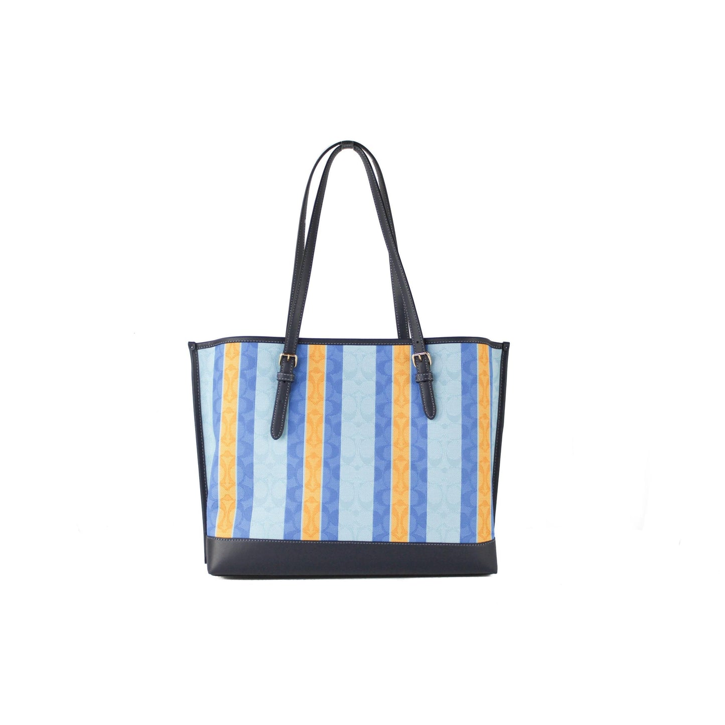 Striped Jacquard Canvas Fabric Mollie Shoulder Tote Handbag - coffeewithmee2
