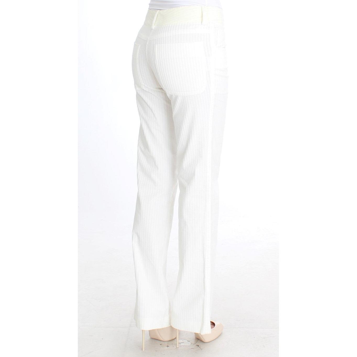 White Striped Straight Fit Pants - coffeewithmee2