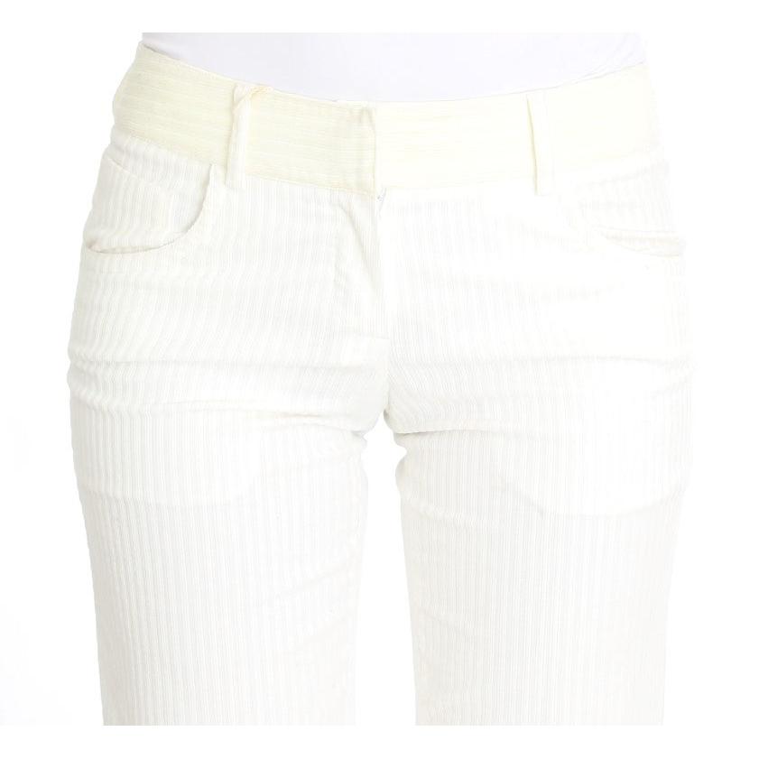 White Striped Straight Fit Pants - coffeewithmee2