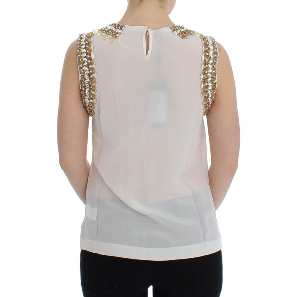 White crystal embellished tank top - coffeewithmee2