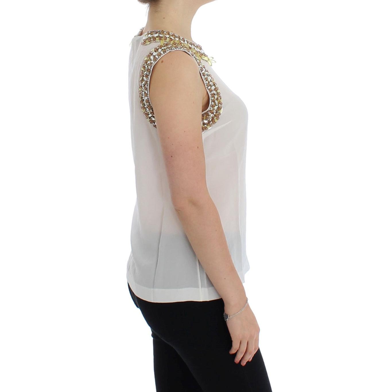 White crystal embellished tank top - coffeewithmee2