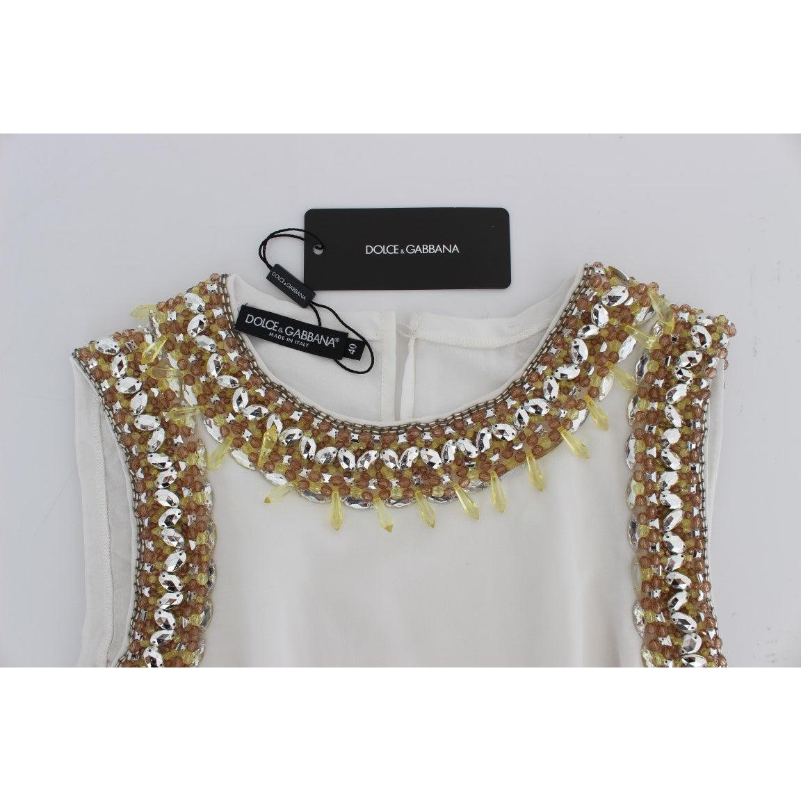 White crystal embellished tank top - coffeewithmee2