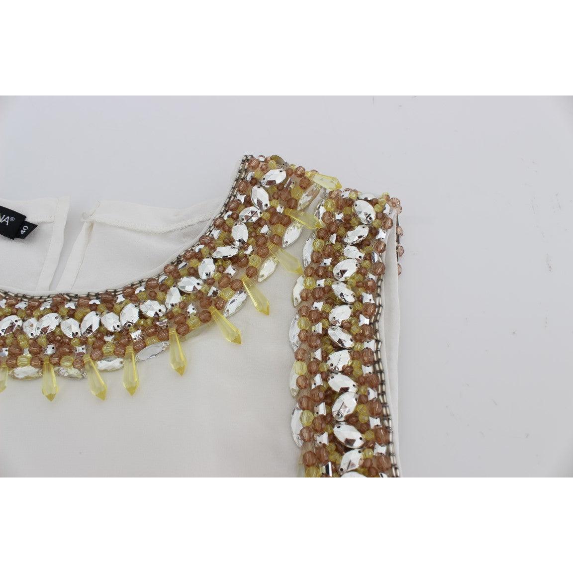 White crystal embellished tank top - coffeewithmee2