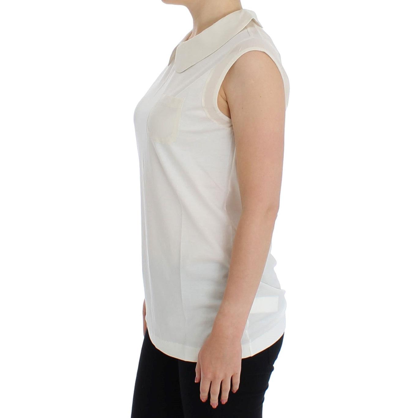 White cotton collar tank top - coffeewithmee2