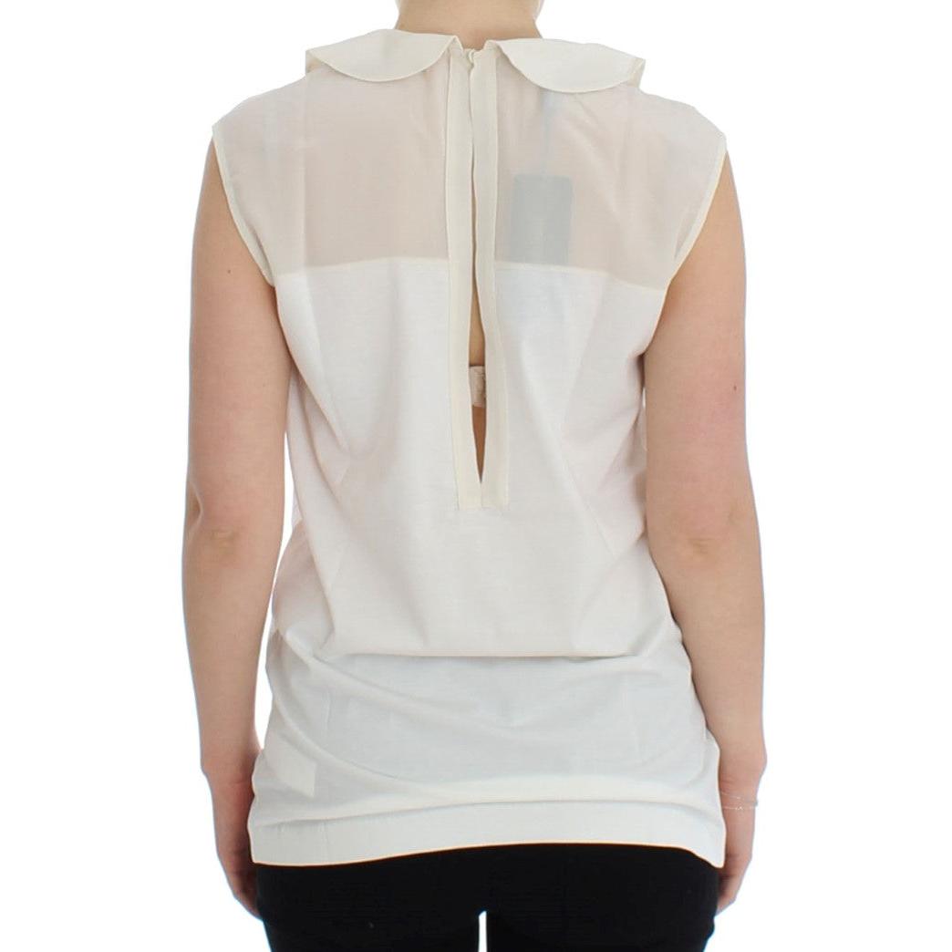 White cotton collar tank top - coffeewithmee2