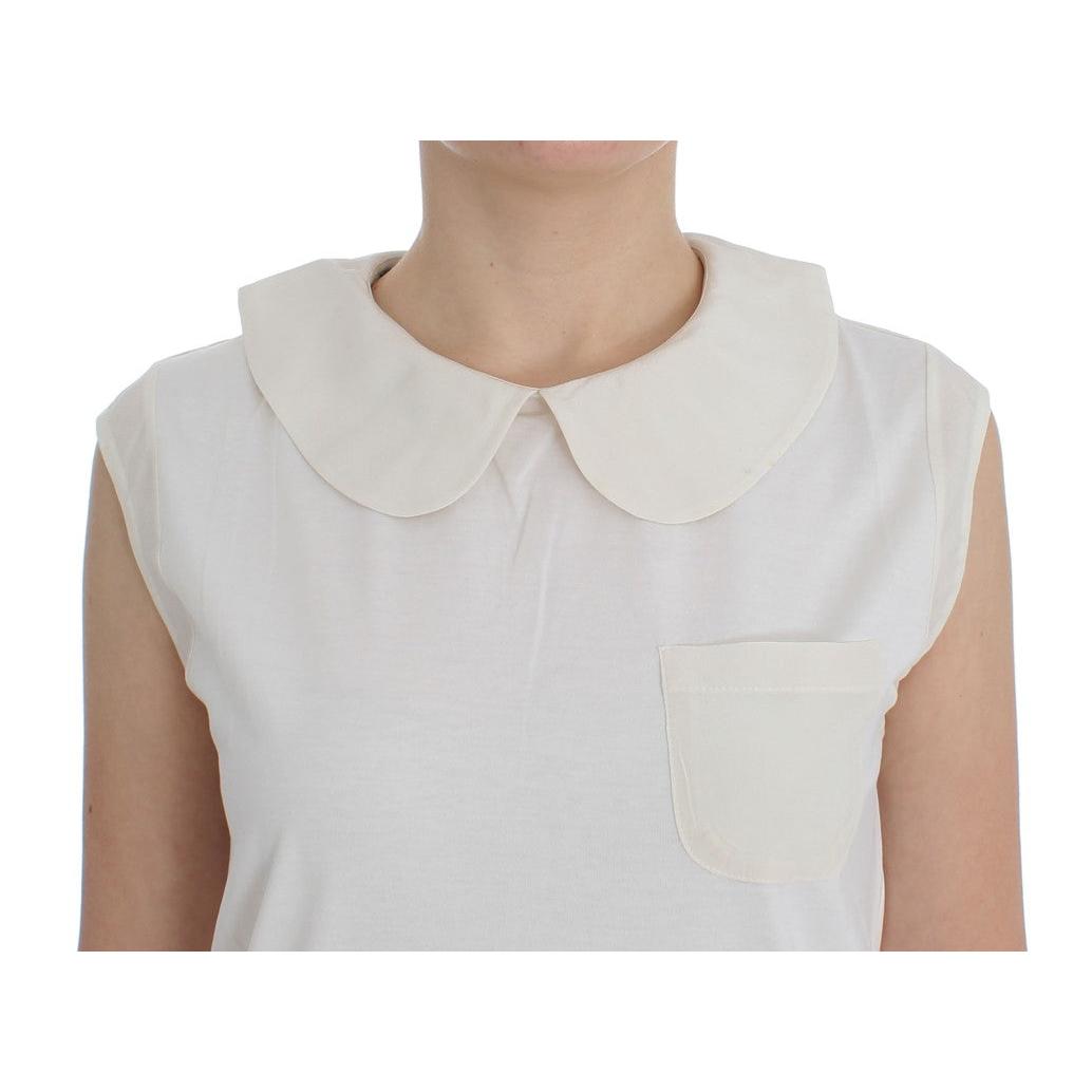 White cotton collar tank top - coffeewithmee2