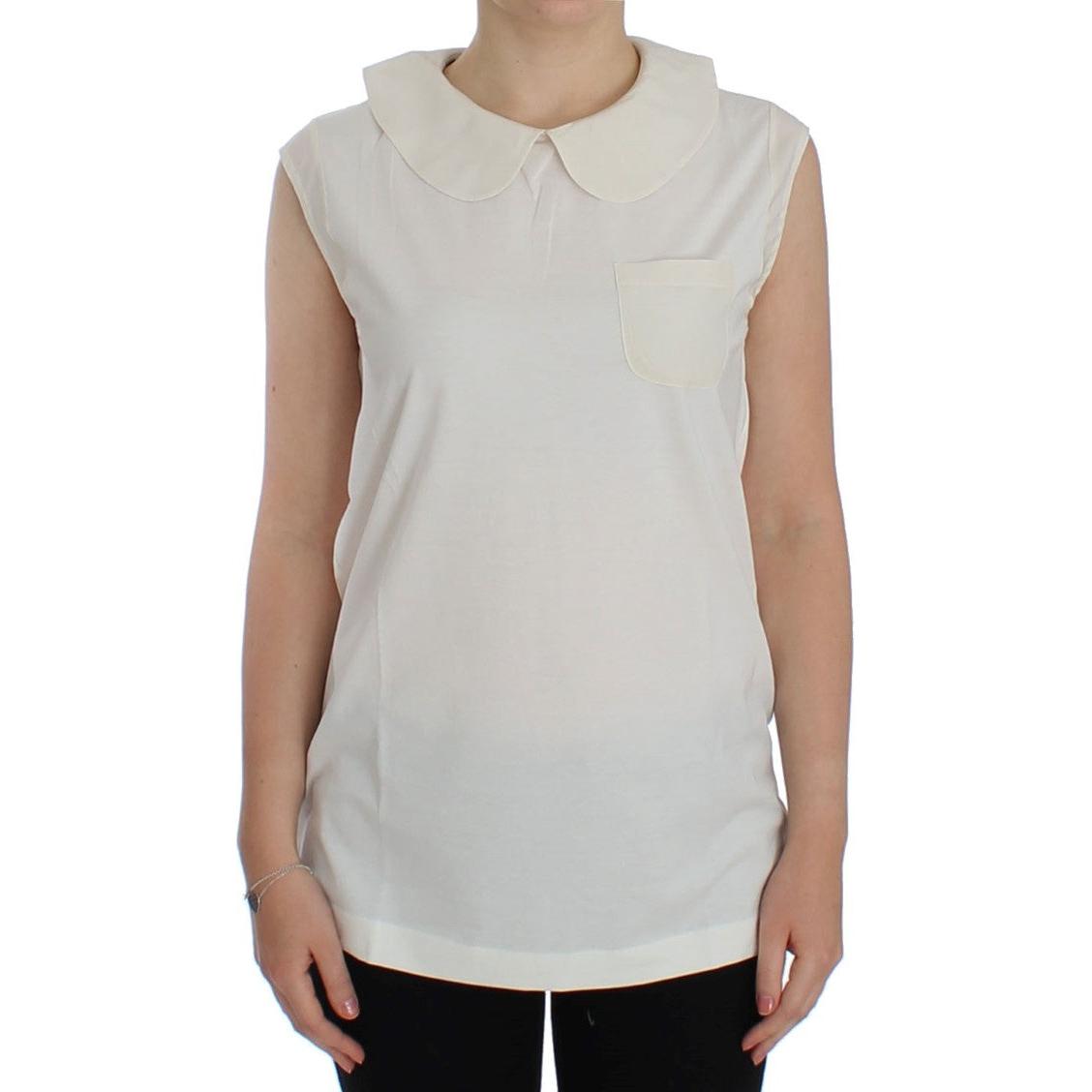 White cotton collar tank top - coffeewithmee2