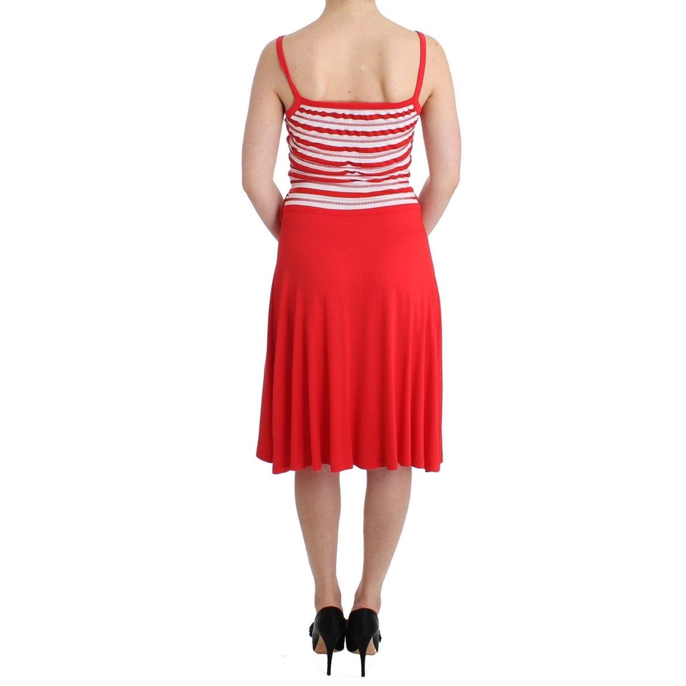 Red striped jersey A-line dress - coffeewithmee2
