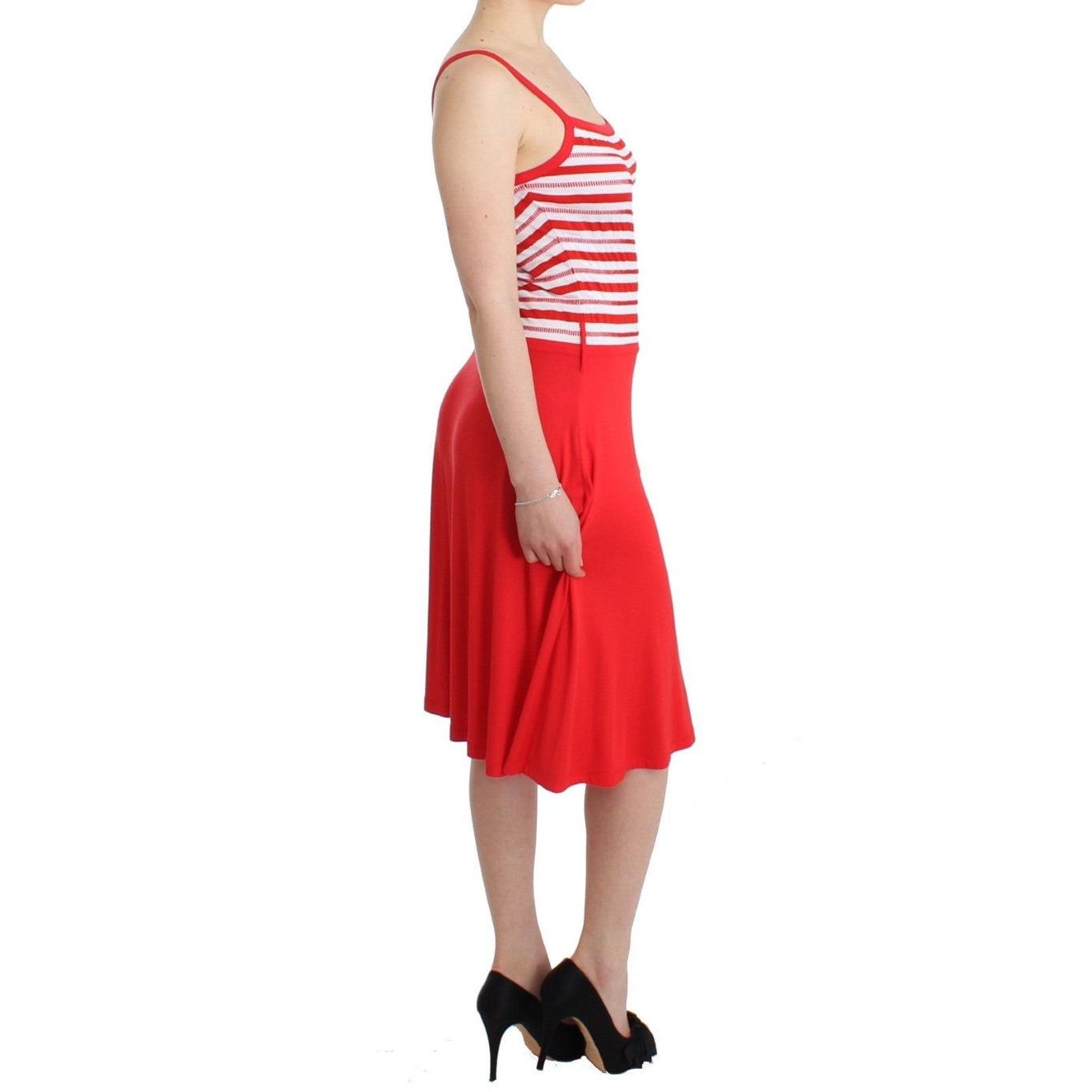 Red striped jersey A-line dress - coffeewithmee2