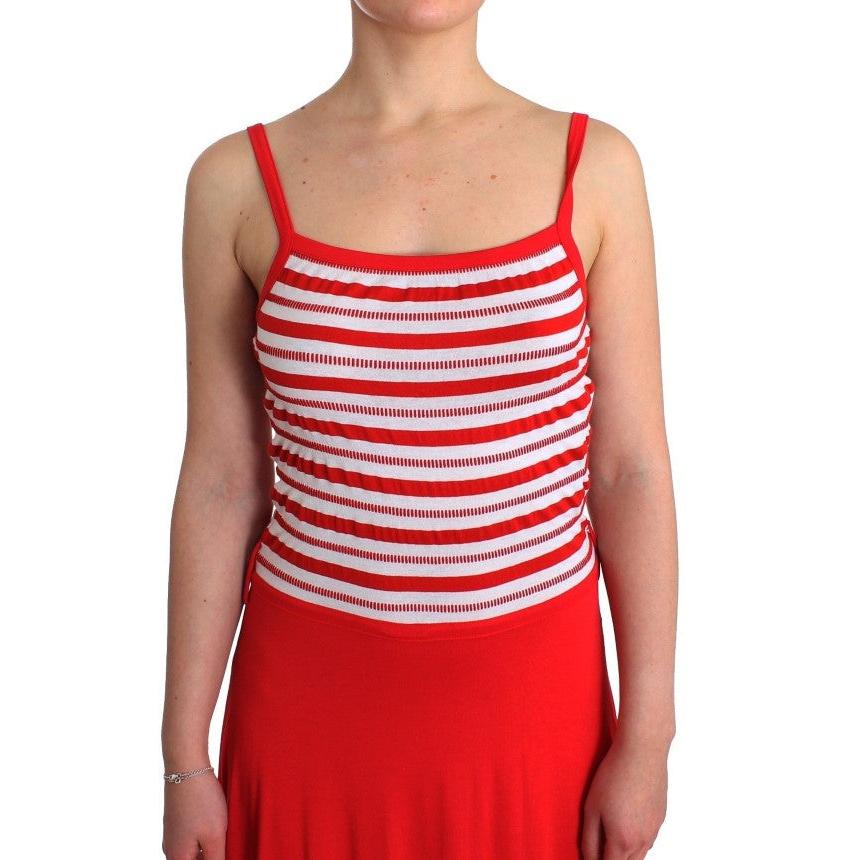 Red striped jersey A-line dress - coffeewithmee2