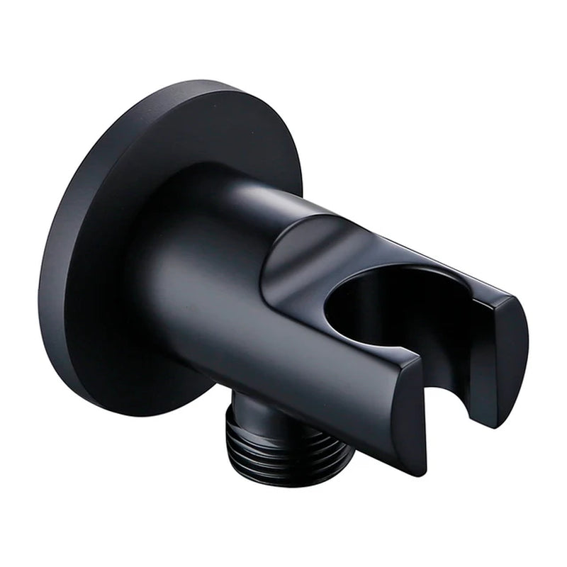 Black round Brass Wall Mounted Bathroom Faucet Replacement Shower Stand