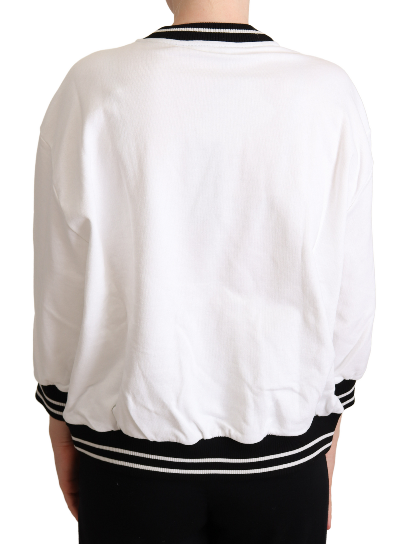 White D&G Crewneck Pullover Sweater