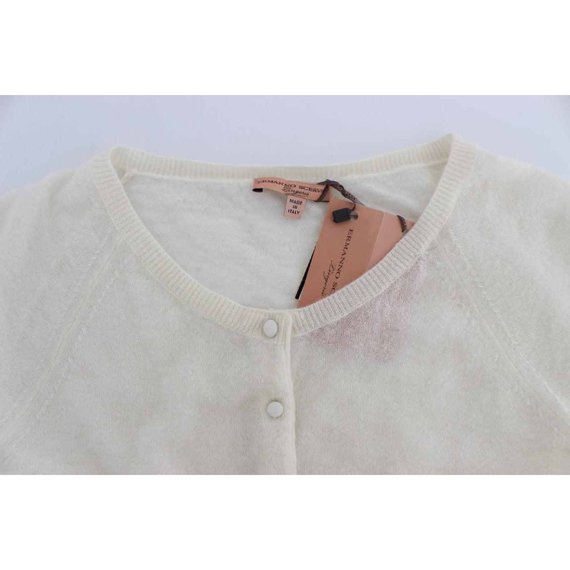 White Wool Blend Sweater Cardigan - coffeewithmee2