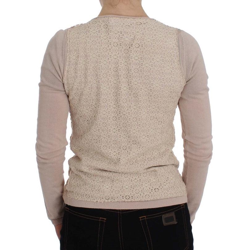 Pink Floral Lace Wrap Sweater - coffeewithmee2